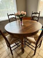 Tafel + 4 stoelen, Huis en Inrichting, Tafels | Eettafels, Ophalen, Ovaal
