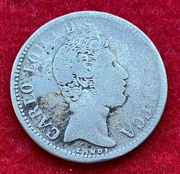 Zeer zeldzaam - 2 Lire zilveren munt 1837 Ducca Di Lucca beschikbaar voor biedingen