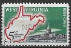 USA 1963 - Yvert 746 - 100 jaar West Virginia (ST), Affranchi, Envoi