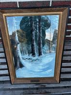 schilderij gesigneerd en ingelijst onder lijst en glas, Ophalen