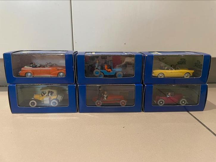 6 Tintin collector auto’s, Hobby en Vrije tijd, Modelauto's | 1:43, Zo goed als nieuw, Auto, Ophalen of Verzenden