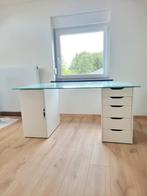 Ikea bureau - Alex met glazen blad, Huis en Inrichting, Bureaus, Ophalen, Gebruikt, Bureau