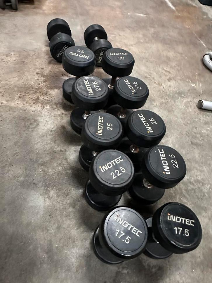 Rubberen Dumbells 17,5kg t/m 32,5kg, Sport en Fitness, Fitnessmaterialen, Gebruikt, Dumbbell, Ophalen