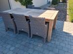 Tafel teak met 6 stoelen, Tuin en Terras, Ophalen, Gebruikt, 6 zitplaatsen, Teakhout