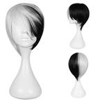 CRUELLA pruik zwart wit kort steil haar in laagjes, Handtassen en Accessoires, Uiterlijk | Haarverzorging, Nieuw, Pruik of Haarverlenging