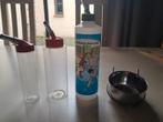 Drinkflessen en etenskom met bevestiging voor  knaagdieren, Ophalen, Zo goed als nieuw