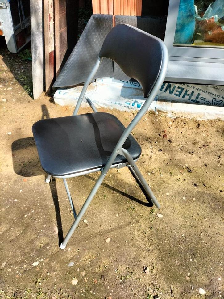 Bbq feestjes klapstoelen metaal mat zwart, Huis en Inrichting, Stoelen, Zo goed als nieuw, Metaal, Zwart, Ophalen