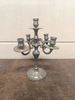 Zware tinnen kandelaar – Lustrerie De Knudt – 32cm, Antiek en Kunst, Ophalen