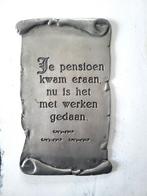 Tinnen muurbord 14cm x 24cm 92% 510gram., Antiek en Kunst, Ophalen of Verzenden