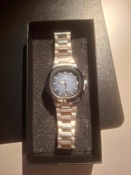 Poedagar heren horloge 41mm NIEUW in de doos !!, Bijoux, Sacs & Beauté, Montres | Hommes, Neuf, Acier, Acier, Enlèvement ou Envoi