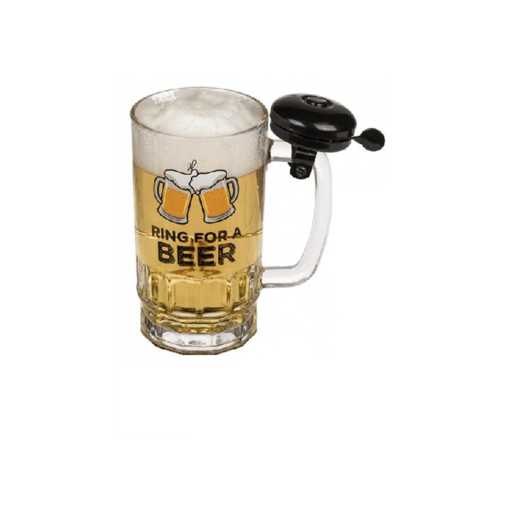 Bierglas met bel, 0.5L, Verzamelen, Glas en Drinkglazen, Nieuw, Bierglas, Ophalen of Verzenden