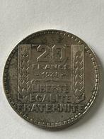20 Franc (Turin ) 1938 zilver, Ophalen of Verzenden, Frankrijk, Losse munt, Zilver