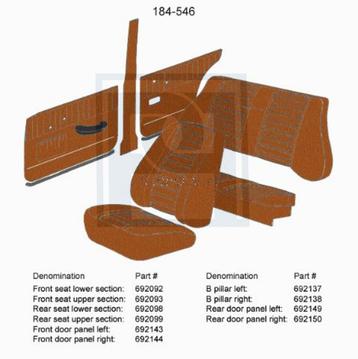 Bekleding Amazon 4D B stijl paneel Links bruin 1966-1968 184 beschikbaar voor biedingen
