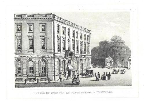 1844 - Bruxelles Place Royale et parc / Brussel, Antiek en Kunst, Kunst | Litho's en Zeefdrukken, Verzenden