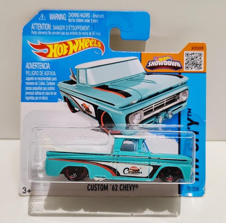 Hot Wheels Custom '62 Chevy Pickup Turquoise Surfboard(2015), Hobby en Vrije tijd, Modelauto's | Overige schalen, Ophalen of Verzenden