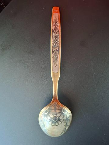 Cuillère de service - Argent 875  - Niello, Envoi, Or