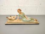 Gipsen art deco beeld, Ophalen of Verzenden