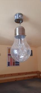 Lustre en verre et alu, en forme d’ampoule, Ophalen, Zo goed als nieuw, Glas