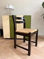 4 x Eetkamer stoelen. Licht beuken met mint kleurige stof, Huis en Inrichting, Ophalen, Gebruikt, Bruin, Riet of Rotan