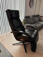 Zwarte lederen relax zetel Swiss Sense, Ophalen, Gebruikt