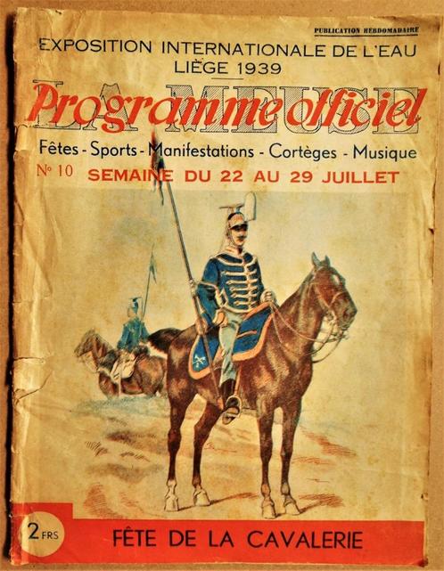 Exposition Int'le de l'Eau, Liège 1939, Fête de la Cavalerie, Livres, Histoire nationale, Utilisé, 20e siècle ou après, Enlèvement ou Envoi