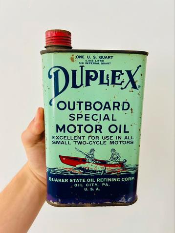 Bidon d’huile olieblik olie blik oil can duplex outboard beschikbaar voor biedingen