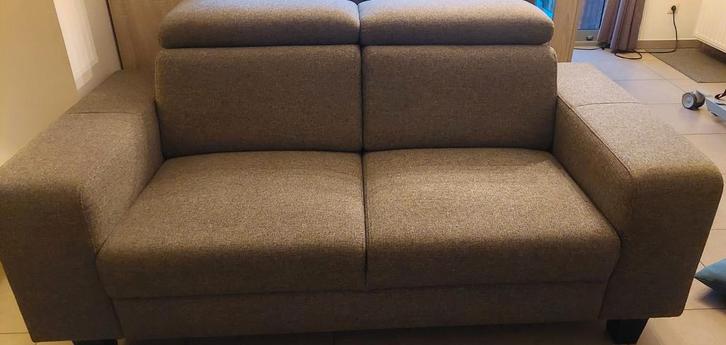 Twee tweezit waarvan1 relax, Huis en Inrichting, Zetels | Zetels, Gebruikt, Rechte bank, Tweepersoons, 150 tot 200 cm, 75 tot 100 cm