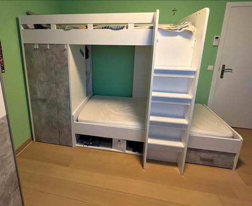 Stapelbed met ingebouwde kast, Huis en Inrichting, Slaapkamer | Stapelbedden en Hoogslapers, Zo goed als nieuw, Stapelbed, Ophalen