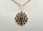 Antieke gouden hanger met granaat. 2025/758., Overige voorstellingen, Verzenden, Zo goed als nieuw, Met edelsteen