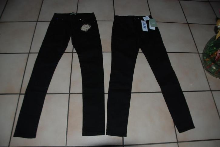 NIEUW slimfit T164cm zwarte katoenen meisjesjeans met tag, Kinderen en Baby's, Kinderkleding | Maat 164, Nieuw, Meisje, Broek