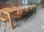 Geweldig mooie extra lange boerentafel-tuintafel +14 stoelen, Ophalen of Verzenden, Gebruikt