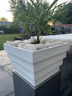 NIEUWE witte bloempot plantenbak Fiberstone Jan Des Bouvrie, Tuin en Terras, Bloempotten, Ophalen, Kunststof, 40 cm of meer, Vierkant