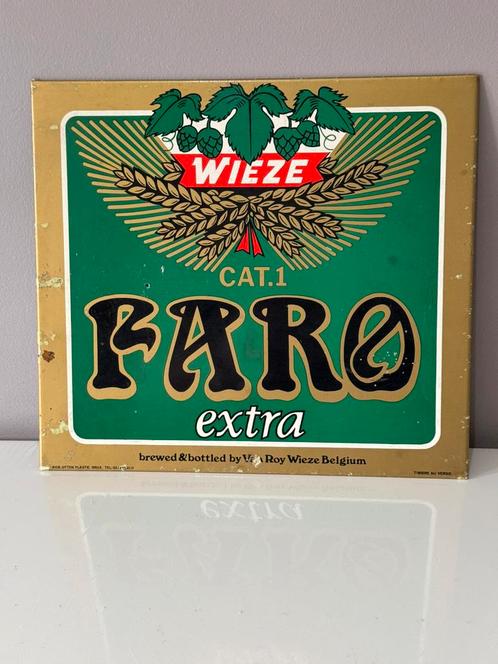 Reclamebord Wieze Faro Extra Bier, Verzamelen, Biermerken, Zo goed als nieuw, Ophalen of Verzenden
