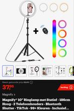 Ringlamp met statief, Audio, Tv en Foto, Fotografie | Fotostudio en Toebehoren, Ophalen, Nieuw