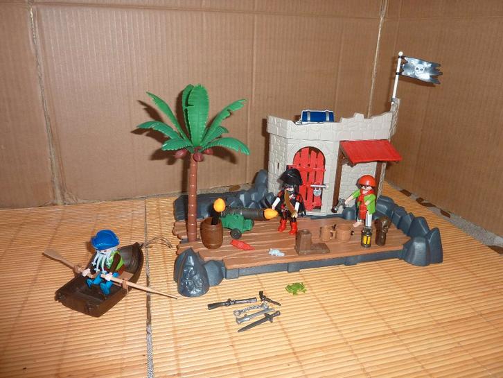 Piraten superset piratenfort pirateneiland boot 6146, Kinderen en Baby's, Speelgoed | Playmobil, Zo goed als nieuw, Complete set