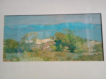 Léon Pringels - schilderij van Antibes uit 1973 beschikbaar voor biedingen