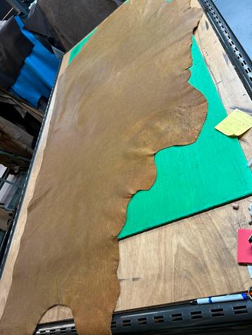 Cognac patina-vintage halve huid 1,5mm dik soepel&glad A-504 beschikbaar voor biedingen