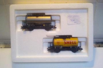 Vend 2 wagons citerne Shell SNCB Marklin réf.48541 beschikbaar voor biedingen