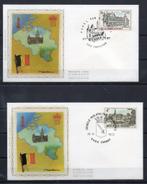 Année 1973 : FDC 1692-1693 Soie - pour le tourisme, Postzegels en Munten, Postzegels | Europa | België, Ophalen of Verzenden
