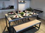 Eettafel met bijhorende bank + salontafel, Ophalen, Zo goed als nieuw