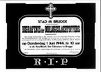 bidprent 28 mei 1944 bombardement Sint-Michiels Brugge, Verzamelen, Ophalen of Verzenden, Bidprentje