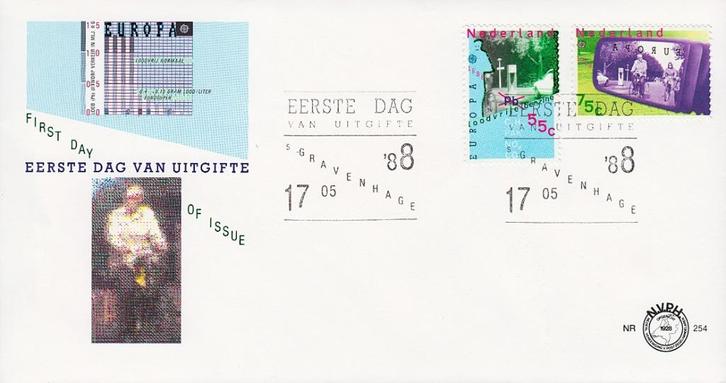 1988 - PAYS-BAS - FDC Europe [Y&T 1313/1314], Timbres & Monnaies, Timbres | Pays-Bas, Non oblitéré, Après 1940, Envoi