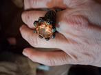 Bague vintage ajustable argent, Bijoux, Sacs & Beauté, Bagues, Enlèvement ou Envoi, Comme neuf, Orange, Argent
