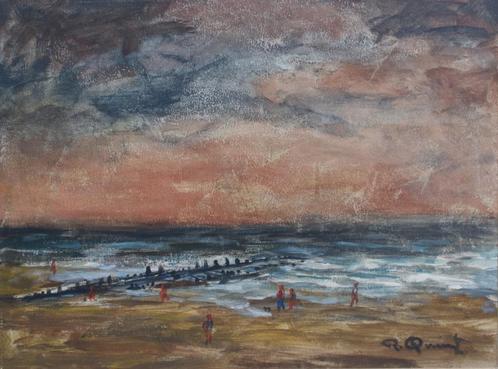 Robert Quintyn (1916); Strandzicht (90 x 73,5 cm), Antiek en Kunst, Kunst | Schilderijen | Klassiek, Ophalen of Verzenden
