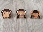De drie aapjes horen zien en zwijgen pin Pins 3 maal, Nieuw, Dier of Natuur, Ophalen of Verzenden, Speldje of Pin