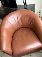 Twee bruine lederen zeteltjes, Ophalen, Eenpersoons, Minder dan 75 cm, Leer