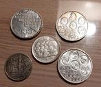 5 Belgische zilveren munten, Postzegels en Munten, Munten | België, Ophalen of Verzenden, Zilver, Losse munt, Zilver