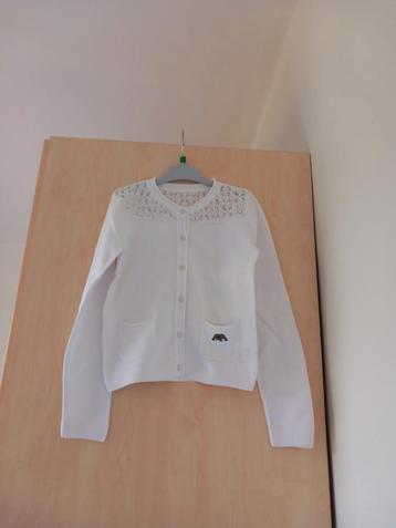 Wit vestje maat 122/128 JBC Plop, zeer goede staat beschikbaar voor biedingen