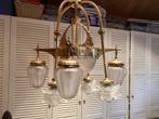 Jugendstil kroonluchter brons, Huis en Inrichting, Lampen | Kroonluchters, Ophalen, Zo goed als nieuw