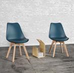 Set van 2 blauwe Nora Scandinavische stoelen, Huis en Inrichting, Stoelen, Ophalen